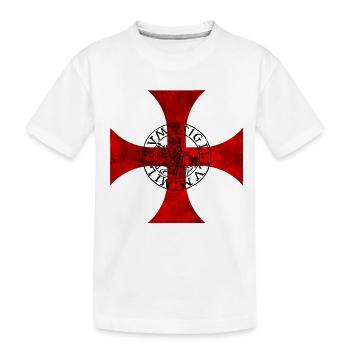 Templar Cross – Cross pattée and seal - Kids' Premium Organic T-Shirt - white - Front