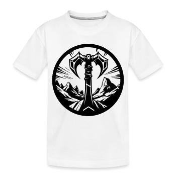 Barbarian Symbol – Tribal Axe - Kids' Premium Organic T-Shirt - white - Front