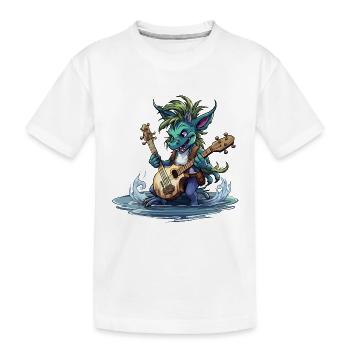 Wasserdrache Gitarrist - Kinder Premium Bio T-Shirt - Weiß - Vorne