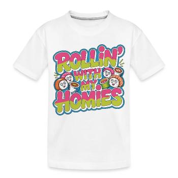 Sushi Rollin' With My Potes Adore la cuisine japonaise - T-shirt bio Premium Enfant - blanc - Devant
