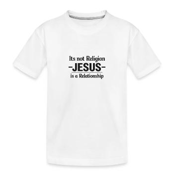 Jesus ist Beziehung - Kinder Premium Bio T-Shirt - Weiß - Vorne