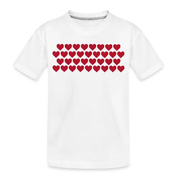 Cœurs rouges - T-shirt bio Premium Enfant - blanc - Devant