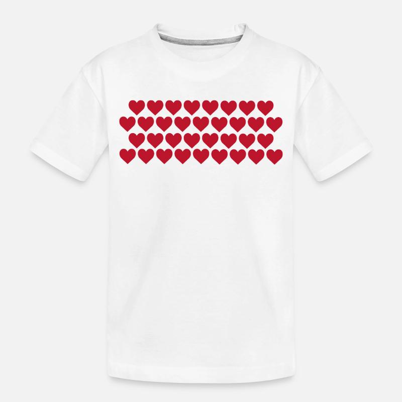 Rote Herzen - Kinder Premium Bio T-Shirt - Weiß