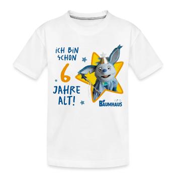 KIKA-Baumhaus Mit Fidi Geburtstagsdesign 6 Jahre - Kinder Premium Bio T-Shirt - Weiß - Vorne