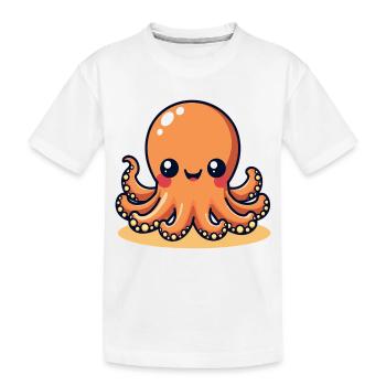 Cute Calamar Pieuvre souriante Kawaii - T-shirt bio Premium Enfant - blanc - Devant