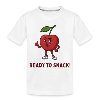 Snack cerise prêt à grignoter - T-shirt bio Premium Enfant - blanc - Devant