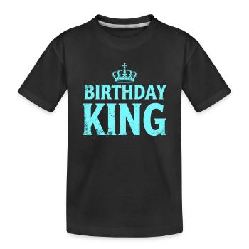 Birthday King Krone Herren Geburtstag Outfit - Kinder Premium Bio T-Shirt - Schwarz - Vorne
