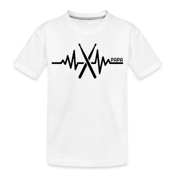 Papa batteur - T-shirt bio Premium Enfant - blanc - Devant