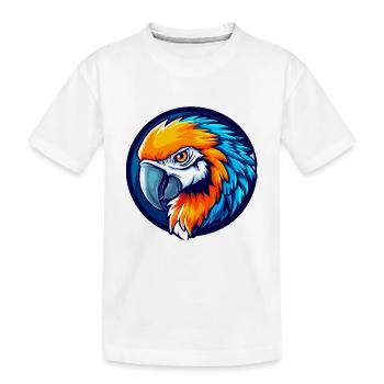 Tropical Parrot Esports Maskottchen-Logo - Kinder Premium Bio T-Shirt - Weiß - Vorne