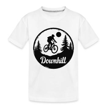 Downhill Mountain Bike Adventure in the Forest - Kids' Premium Organic T-Shirt - white - Front