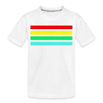 Retro Neonfarbige arc Streifenkomposition - Kinder Premium Bio T-Shirt - Weiß - Vorne
