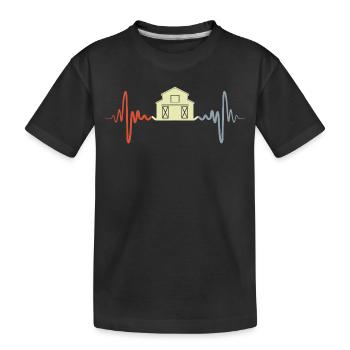 Battement de cœur de ferme vintage - T-shirt bio Premium Enfant - noir - Devant