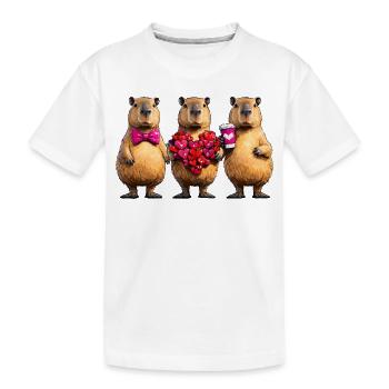 Liebesbiber Trio - Kinder Premium Bio T-Shirt - Weiß - Vorne