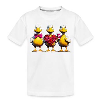 Le Trio de Herzduck : L’Amour en Jaune - T-shirt bio Premium Enfant - blanc - Devant