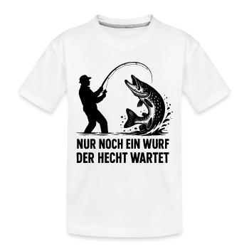 Un piquet, attendant un lancer, cadeau pour pêcheur - T-shirt bio Premium Enfant - blanc - Devant