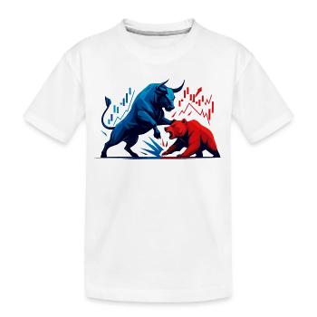 Bull contre Bear Boursiers Actions de Wall Street Fight - T-shirt bio Premium Enfant - blanc - Devant