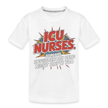 Les infirmières en soins intensifs parce que les super-héros sont les soins intensifs - T-shirt bio Premium Enfant - blanc - Devant