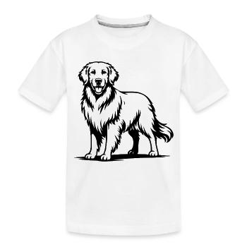 Golden Retriever mit stolzer Pose - Kinder Premium Bio T-Shirt - Weiß - Vorne
