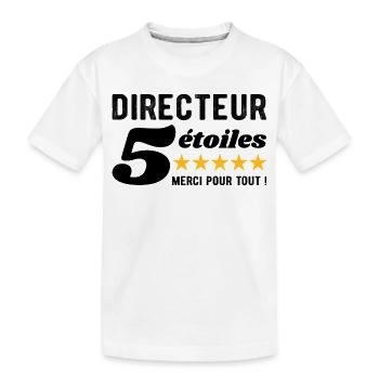 Cadeau Directeur 5 Étoiles - Merci pour tout ! - T-shirt bio Premium Enfant - blanc - Devant
