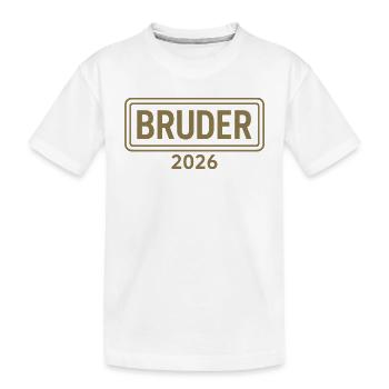 Annonce de frère ou sœur fier 2026 - T-shirt bio Premium Enfant - blanc - Devant