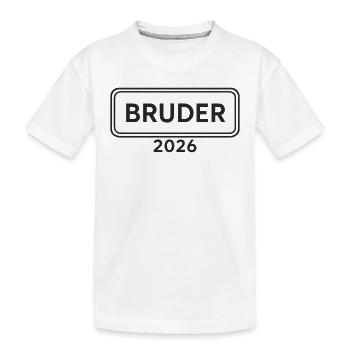Annonce de frère ou sœur fier 2026 - T-shirt bio Premium Enfant - blanc - Devant