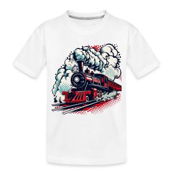 Locomotive à vapeur - T-shirt bio Premium Enfant - blanc - Devant