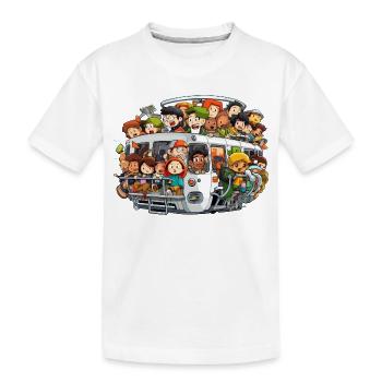 Scène colorée du bus - T-shirt bio Premium Enfant - blanc - Devant