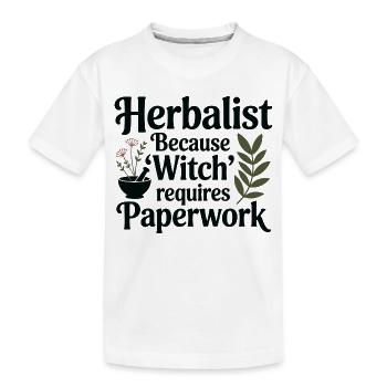 Herboriste parce que la sorcière exige des papiers - T-shirt bio Premium Enfant - blanc - Devant