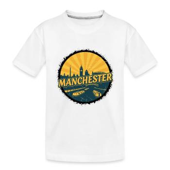 Insigne du canal vintage de la Skyline de la ville de Manchester - T-shirt bio Premium Enfant - blanc - Devant