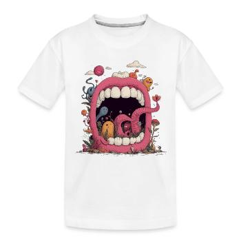 Pinke Mundwelt mit Kreaturen - Kinder Premium Bio T-Shirt - Weiß - Vorne