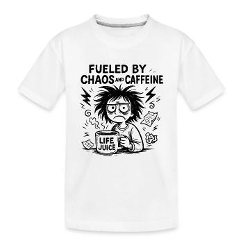 fueled-by-caffeine - Kids' Premium Organic T-Shirt - white - Front
