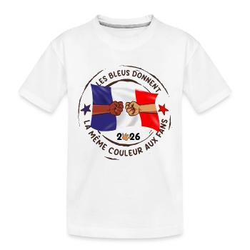 Les_bleus_donnent_la_meme_couleur_aux_fans - Kinder Premium Bio T-Shirt - Weiß - Vorne