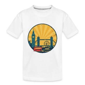 Badge vintage du Big Ben Skyline de la Ville de Londres - T-shirt bio Premium Enfant - blanc - Devant