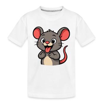 Freche Maus  - Kinder Premium Bio T-Shirt - Weiß - Vorne
