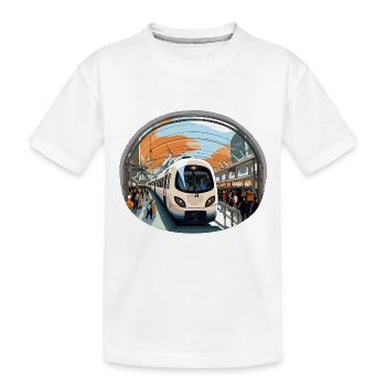 Train à la gare Orange Wire - T-shirt bio Premium Enfant - blanc - Devant