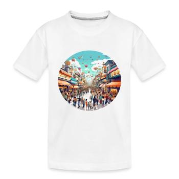 Ballonfest Straßenszene - Kinder Premium Bio T-Shirt - Weiß - Vorne