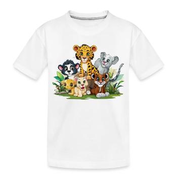 Tierfreunde im Dschungel - Kinder Premium Bio T-Shirt - Weiß - Vorne