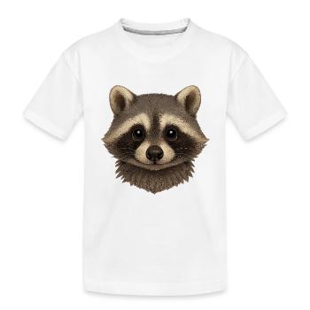 Waschbär Kopf Tierkopf niedlich  - Kinder Premium Bio T-Shirt - Weiß - Vorne