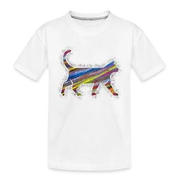 Animaux arc-en-ciel Prisme Chat - T-shirt bio Premium Enfant - blanc - Devant