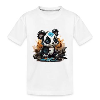 Charme de bloc de construction Panda - T-shirt bio Premium Enfant - blanc - Devant