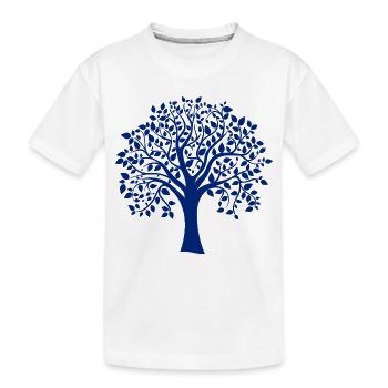 Base Blue Jumbo Tree Print Silhouette - Kids' Premium Organic T-Shirt - white - Front