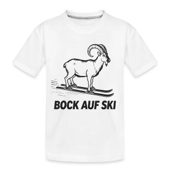 Un bouquetin drôle pour les skieurs - T-shirt bio Premium Enfant - blanc - Devant