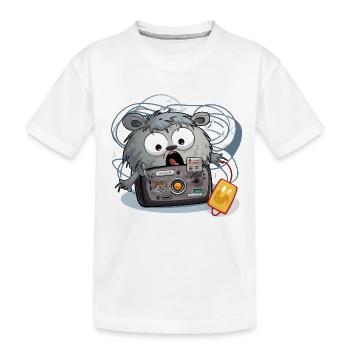 Kamera Panda Chaos - Kinder Premium Bio T-Shirt - Weiß - Vorne