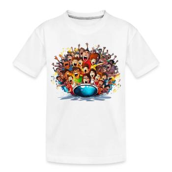Cheering crowds on boat - Kids' Premium Organic T-Shirt - white - Front