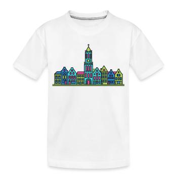 Silhouette de la Dom Tower de la ville d’Utrecht Art moderne - T-shirt bio Premium Enfant - blanc - Devant