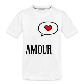Amour Cœur - T-shirt bio Premium Enfant - blanc - Devant