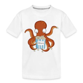 Popcorn Octopus - Kids' Premium Organic T-Shirt - white - Front
