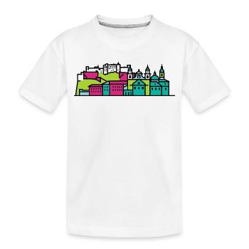 Art moderne en ligne de la forteresse skyline de la ville de Salzbourg - T-shirt bio Premium Enfant - blanc - Devant