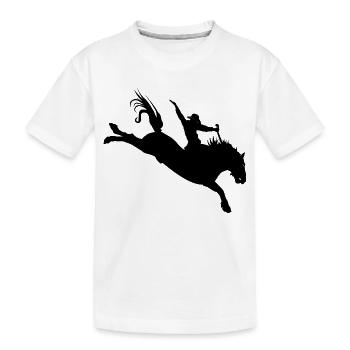 Silhouette de rodéo – Équitation western - T-shirt bio Premium Enfant - blanc - Devant