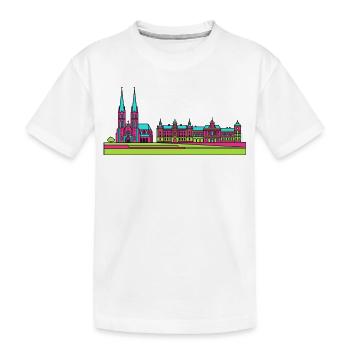 Skyline der Stadt Stettin Wały Chrobrego Kunst - Kinder Premium Bio T-Shirt - Weiß - Vorne